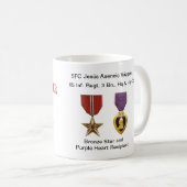 Tasse Borinqueneers - Bronzestern u. lila Herz (VorderseiteRechts)