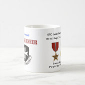 Tasse Borinqueneers - Bronzestern u. lila Herz (Mittel)