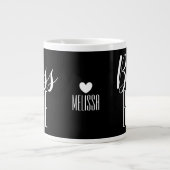 Tasse Boss Babe Personalisierter Name Herz Schwarz (Vorderseite)