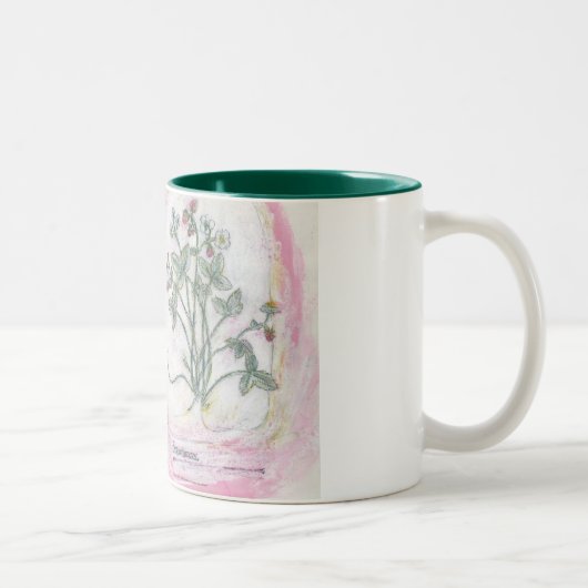 Tasse - botanischer Druck mit zwei Tönen (Rechts)