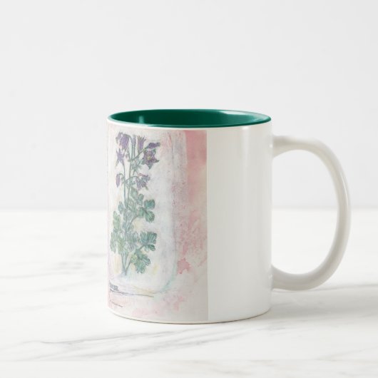 Tasse - botanischer Druck mit zwei Tönen (Rechts)