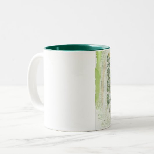 Tasse - botanischer Druck mit zwei Tönen (Vorderseite Links)