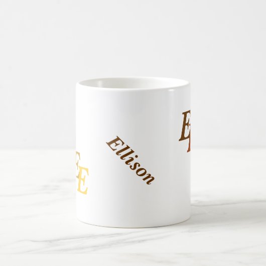 Tasse - Brauner Name mit Initialen (Mittel)