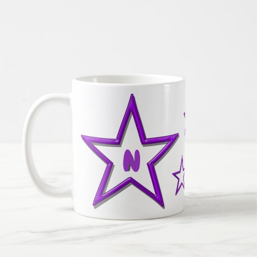 Tasse - Brief mit Lila Sternen (Links)