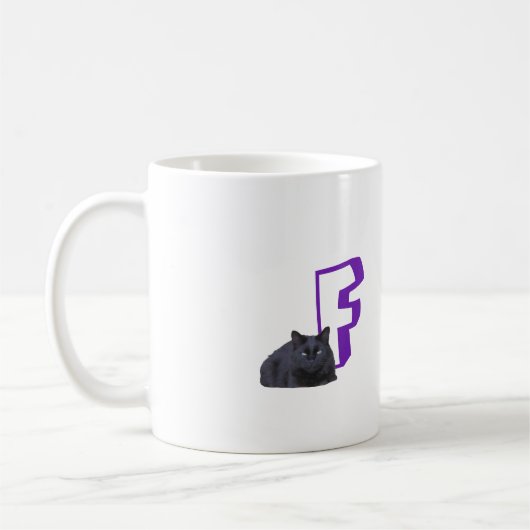 Tasse - Brief mit schwarzer Katze und Name (Links)