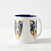 Tasse Bright Border Collie (VorderseiteRechts)