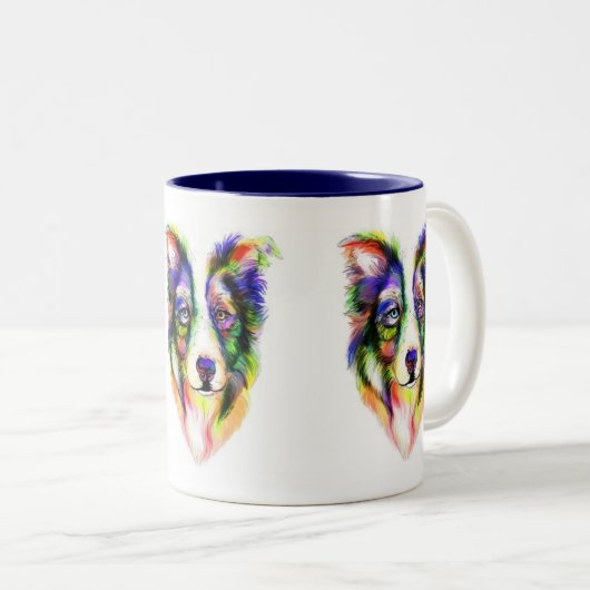 Tasse Bright Border Collie (VorderseiteRechts)