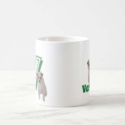 Tasse - Buchstabe V mit Hund und Name (Mittel)