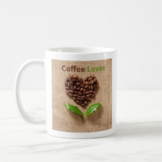 Tasse Café en Grains & Feuilles Vertes