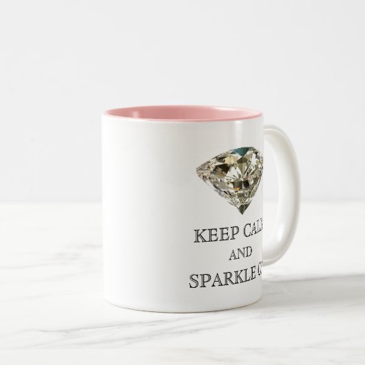 Tasse "CALM AND SPARKLE ON" BEHALTEN (VorderseiteRechts)