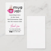Tasse Care Instruktionen Visitenkarte (Vorne/Hinten)