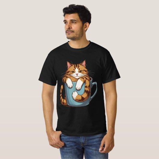 Tasse & Cat T - Shirt: Adorable & Irresistible Des T-Shirt (Vorne ganz)