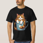 Tasse & Cat T - Shirt: Adorable & Irresistible Des T-Shirt (Vorderseite)