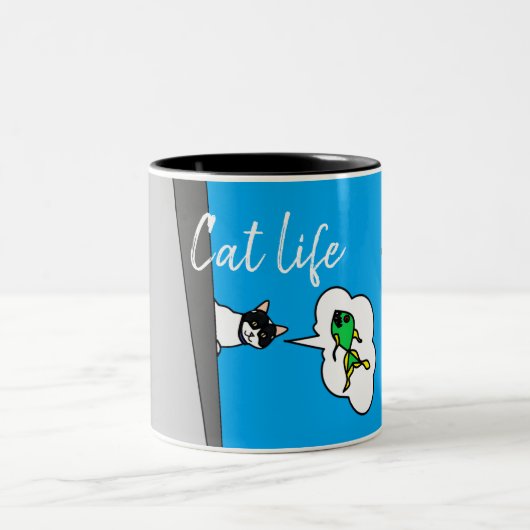 Tasse Chat au balcon "Cat life" (Mittel)