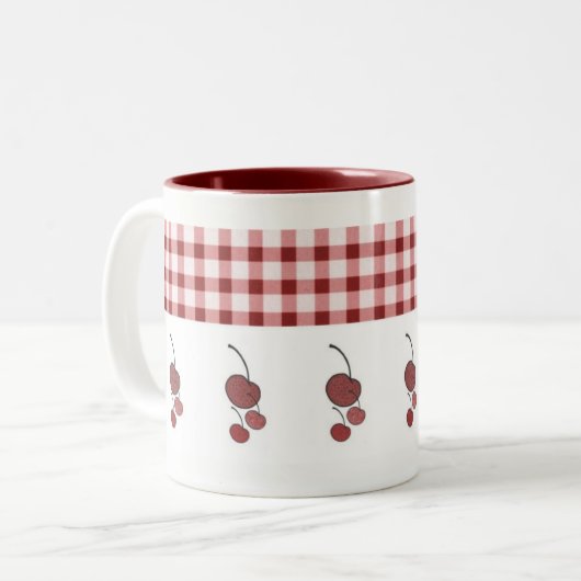Tasse Cherries & Gingham (Vorderseite Links)