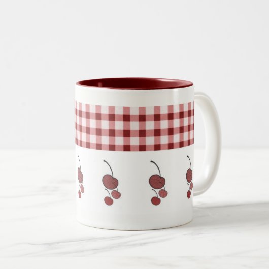 Tasse Cherries & Gingham (VorderseiteRechts)