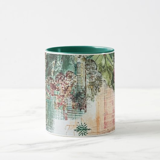 Tasse Christmas Collage Junk Journal Var10 (Zentrum)