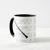 Tasse - Clarinet mit Blattmusik (Vorderseite Links)