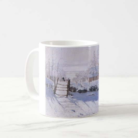 Tasse Claude Monet The Magpie Winter Landschaft (Vorderseite Links)