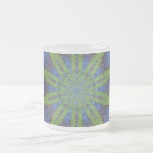 Tasse Coffee Cup, Abstraktes grünes Leaf, individu (Mittel)