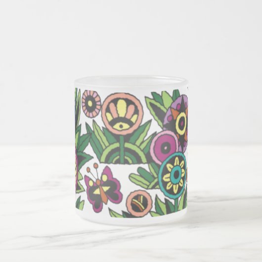 Tasse Coffee Cup, Blume, Schmetterlinge, individue (Mittel)
