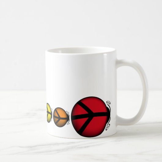 Tasse Coffee Cup Ladybug Peace Rainbow Niedlich Cu (Rechts)