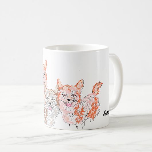 Tasse: Corgi Trio Kaffeetasse (VorderseiteRechts)