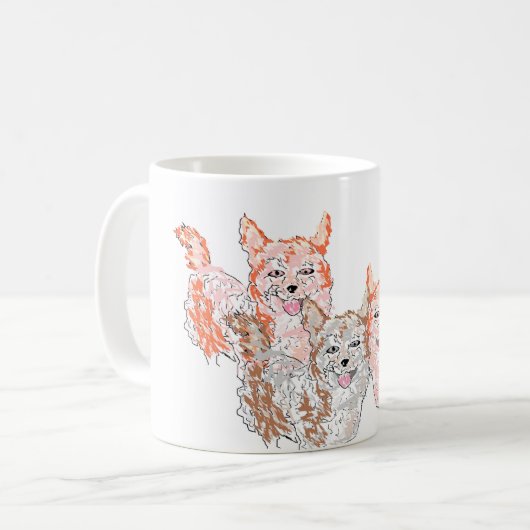 Tasse: Corgi Trio Kaffeetasse (Vorderseite Links)