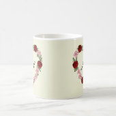 Tasse Creme mit rosa und roten Herzen (Mittel)