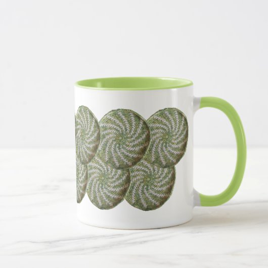 Tasse - Crochet White Spiral on Green (Rechts)
