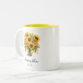 Tasse-Cup für die Geburtstag-Blume Zweifarbige Tasse (Vorderseite Links)