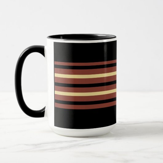 Tasse-Cup mit schwarzem und braunem Streifen Tasse (Links)
