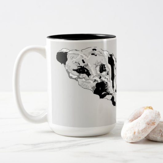 Tasse/Dalmatiner Zweifarbige Tasse (Mit Donut)