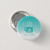 Tasse Dampfheiße Getränke mit Schneeband ID595 Button (Vorne & Hinten)