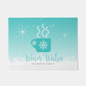 Tasse Dampfheiße Getränke mit Schneeband ID595 Fußmatte (Vorderseite)