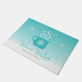 Tasse Dampfheiße Getränke mit Schneeband ID595 Fußmatte (Schrägansicht)