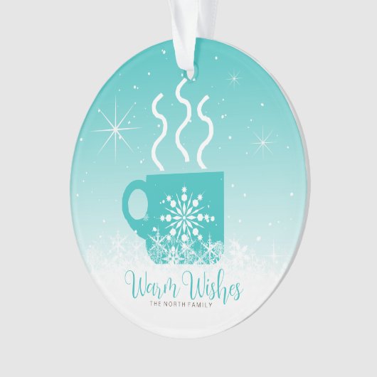 Tasse Dampfheiße Getränke mit Schneeband ID595 Ornament (Vorderseite)