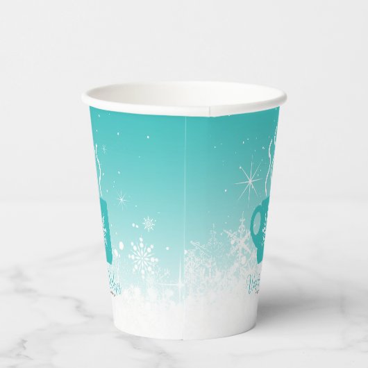 Tasse Dampfheiße Getränke mit Schneeband ID595 Pappbecher (Rechts)