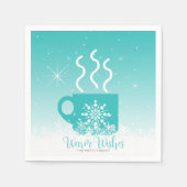 Tasse Dampfheiße Getränke mit Schneeband ID595 Serviette (Vorderseite)