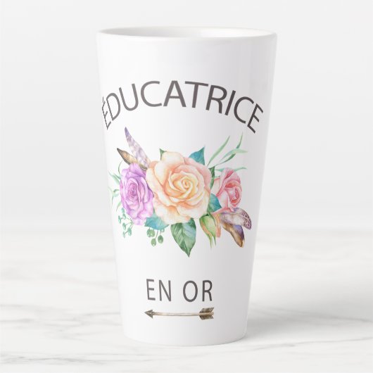 Tasse de café fleurs éducatrice en or or (Vorderseite)