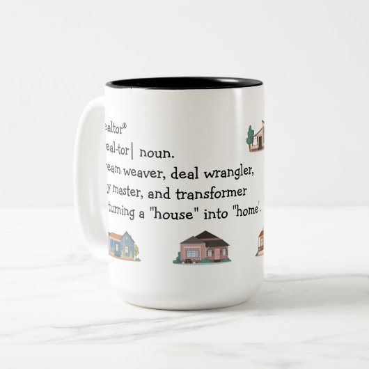 Tasse "Definition" des Agenten "Real Anwesen" (Vorderseite Links)