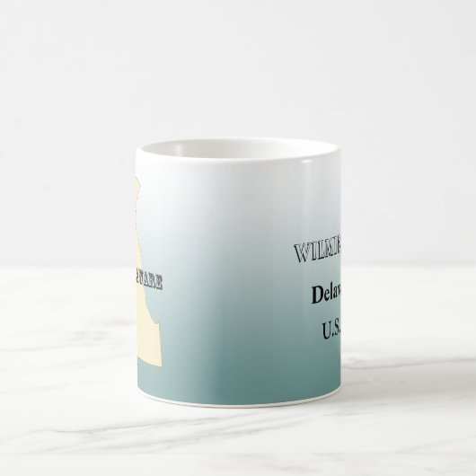 Tasse - Delaware Staat Map mit City (Mittel)