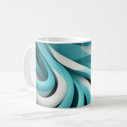 Tasse der abstrakten 3-D-Design-Keramik (Vorderseite Links)