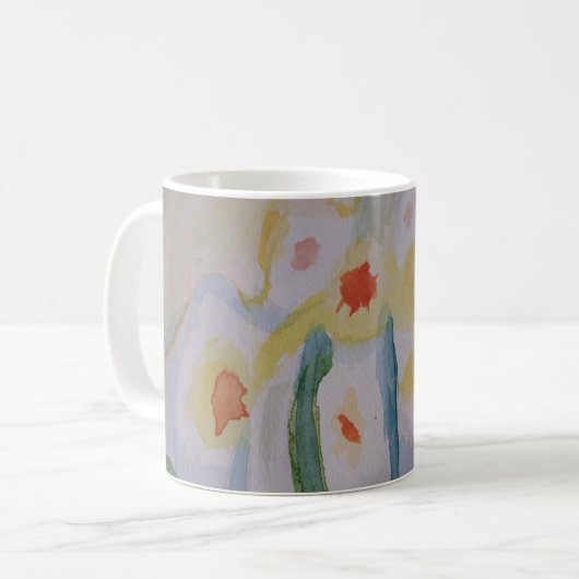 Tasse der abstrakten Daffodien (Vorderseite Links)