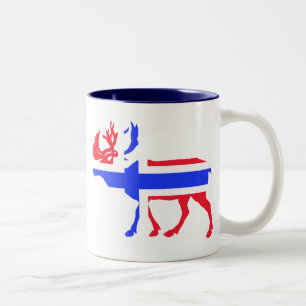 Tasse der abstrakten Elche-Silhouette mit norwegis