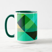 Tasse der abstrakten Geometrie in grün und Aquamar (Links)