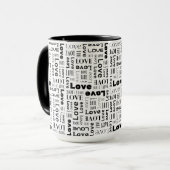 Tasse der Abstrakten Liebe Schwarz/Weiß (Vorderseite Links)