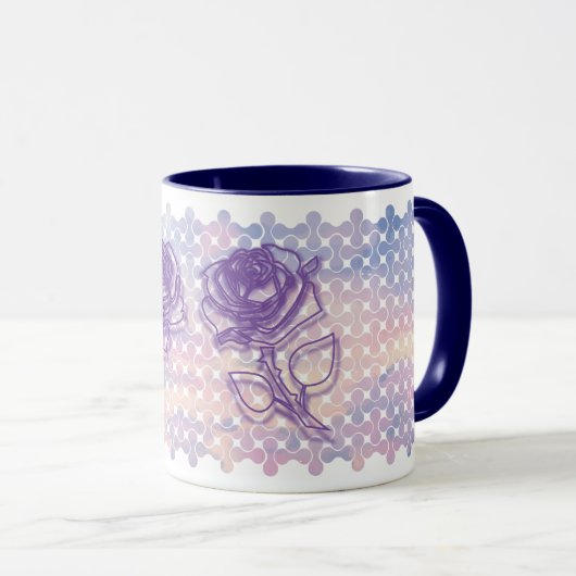 Tasse der abstrakten Pastell-Rose (VorderseiteRechts)