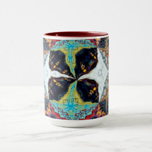 Tasse der abstrakten Schwarzen Blume