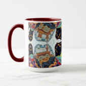 Tasse der abstrakten Schwarzen Blume (Links)